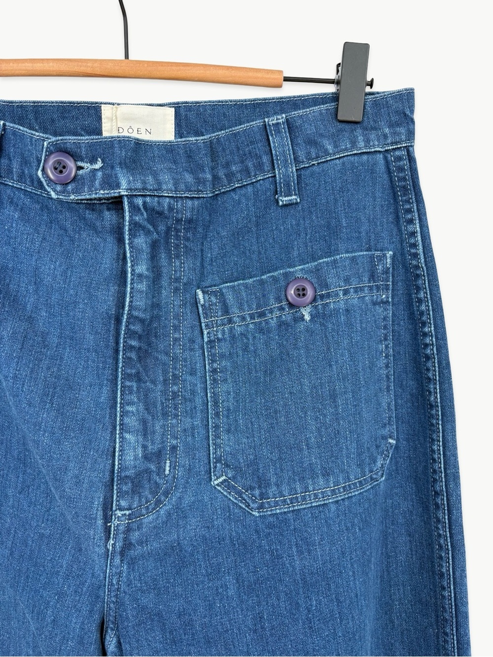 DÔEN Rainer Jean Size 28 in Sainte Croix Wash Wide Leg 100% Cotton NWT - Picture 12 of 15